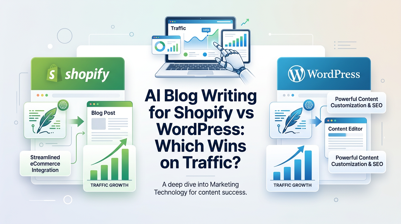AI blog writing for Shopify vs WordPress: which wins on traffic